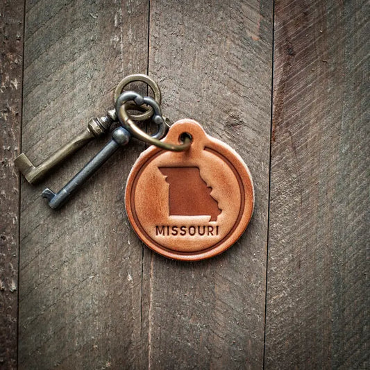 Leather Missouri Keychain