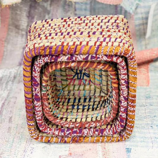 Kaisa Seagrass and Recycled Sari Baskets