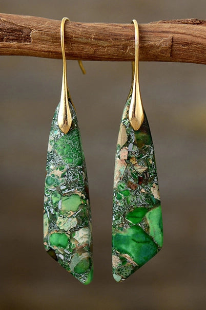 Boho Green Shaped Earrings