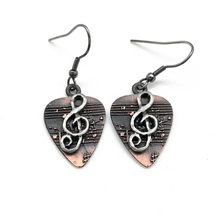 Treble Clef Pick Earrings