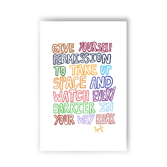 Give Yourself Permission Postcard