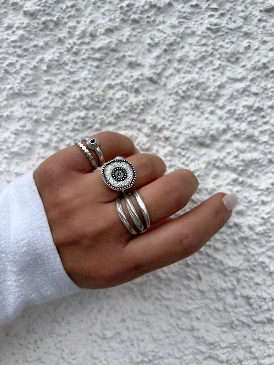 Silver disk ring